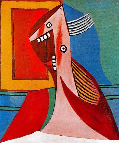 Pablo Picasso Oil Painting Bust Of A Woman And Self Portrait